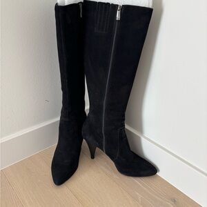 Via Spiga Classic Black Suede Heeled Boots size 11